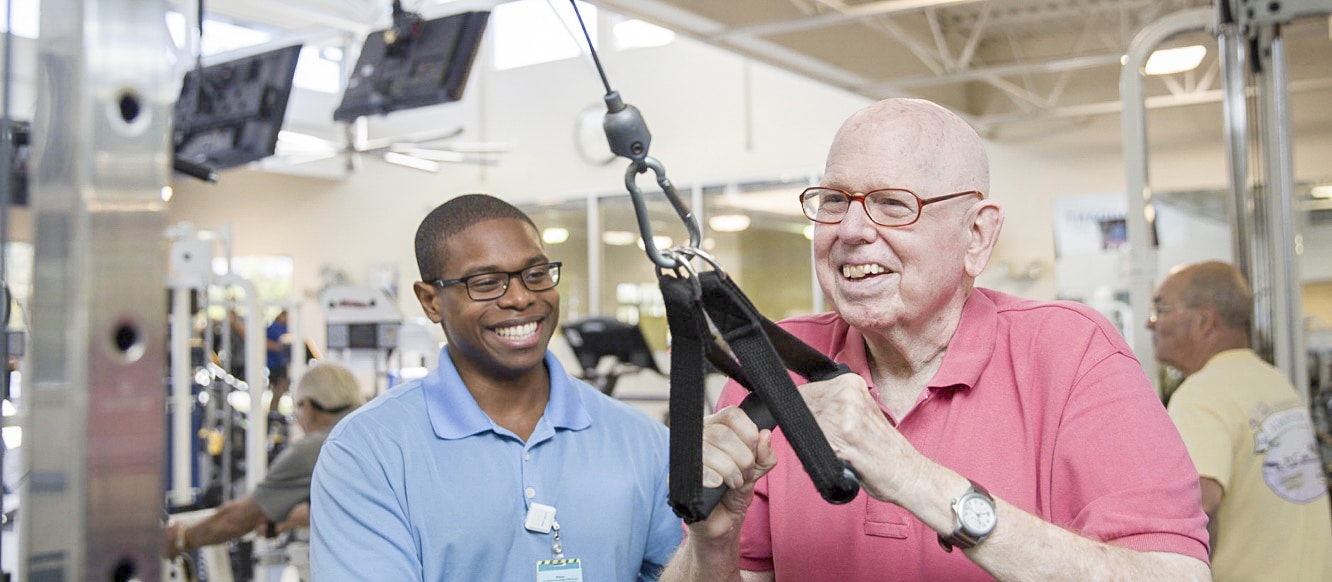 A member works out at an ECU Health Wellness Center.