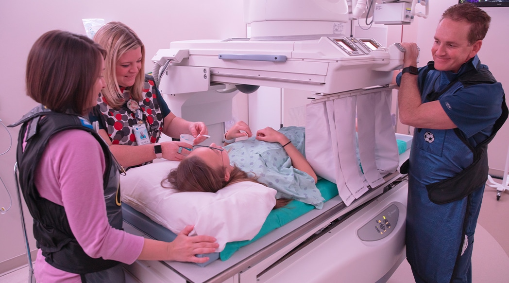 Child Life specialists will remain with your child to help reduce fear and ensure a good imaging session.