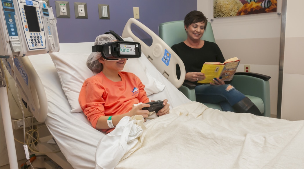 PDAY leverages virtual reality often to reduce fear and reduce the need for medications during procedures.