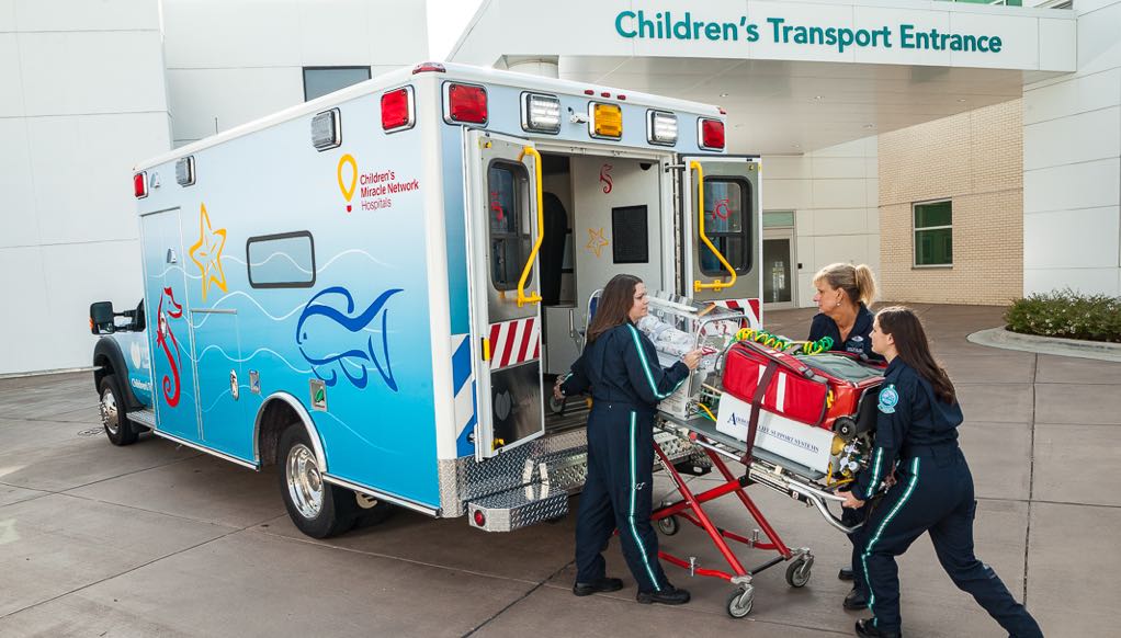 Highly skilled Children's Transport nurses will transport your child to our facility providing ICU level care throughout the transport.