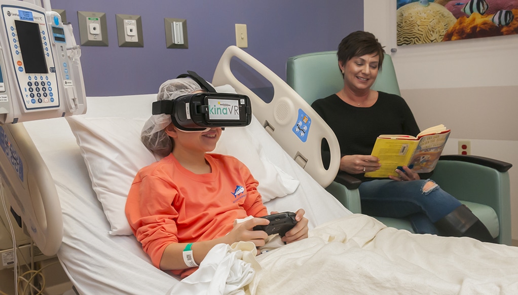 Virtual reality is an excellent tool used by our team to reduce fear and decrease the use of sedation during procedures.