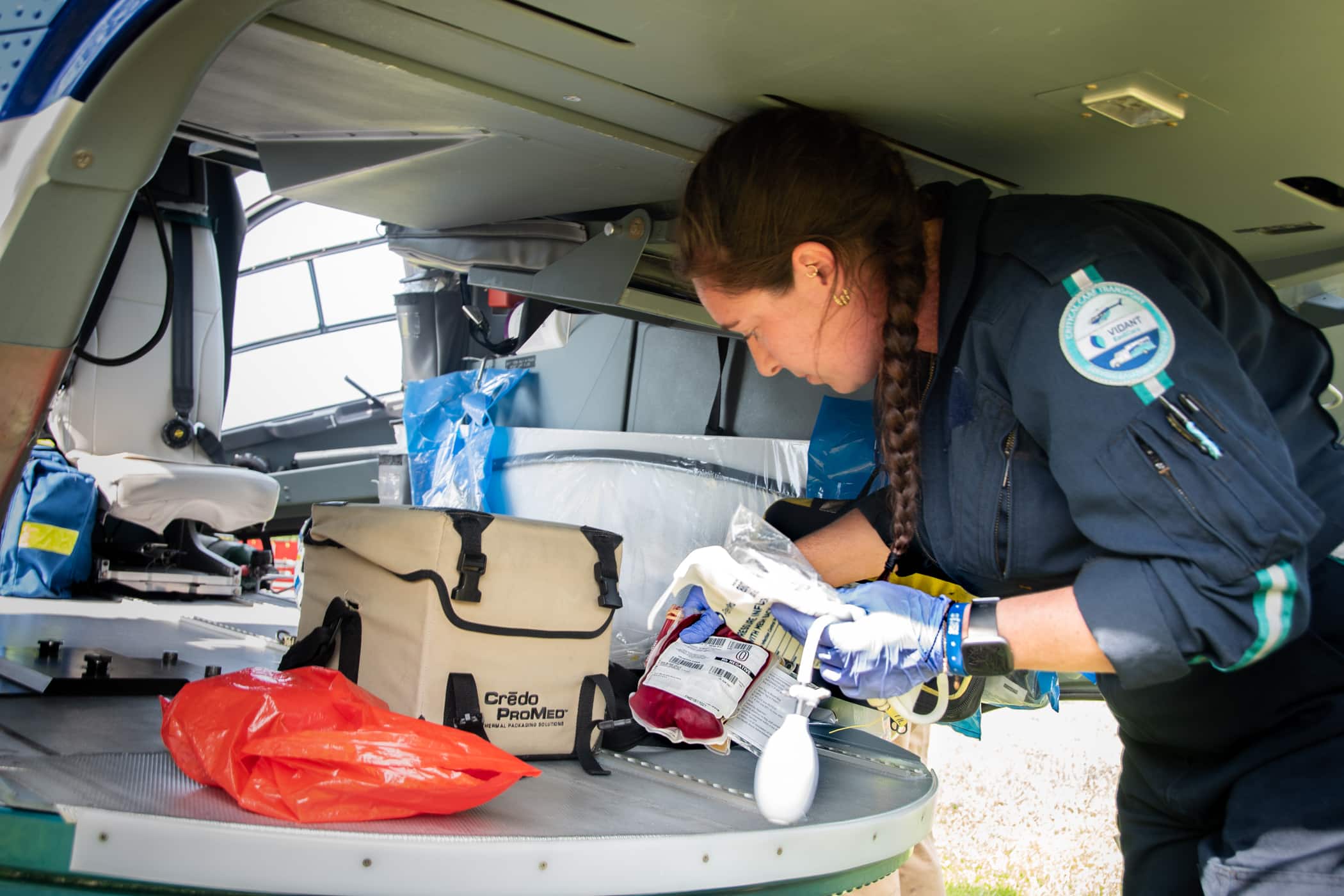 An EastCare team member prepares for a shift