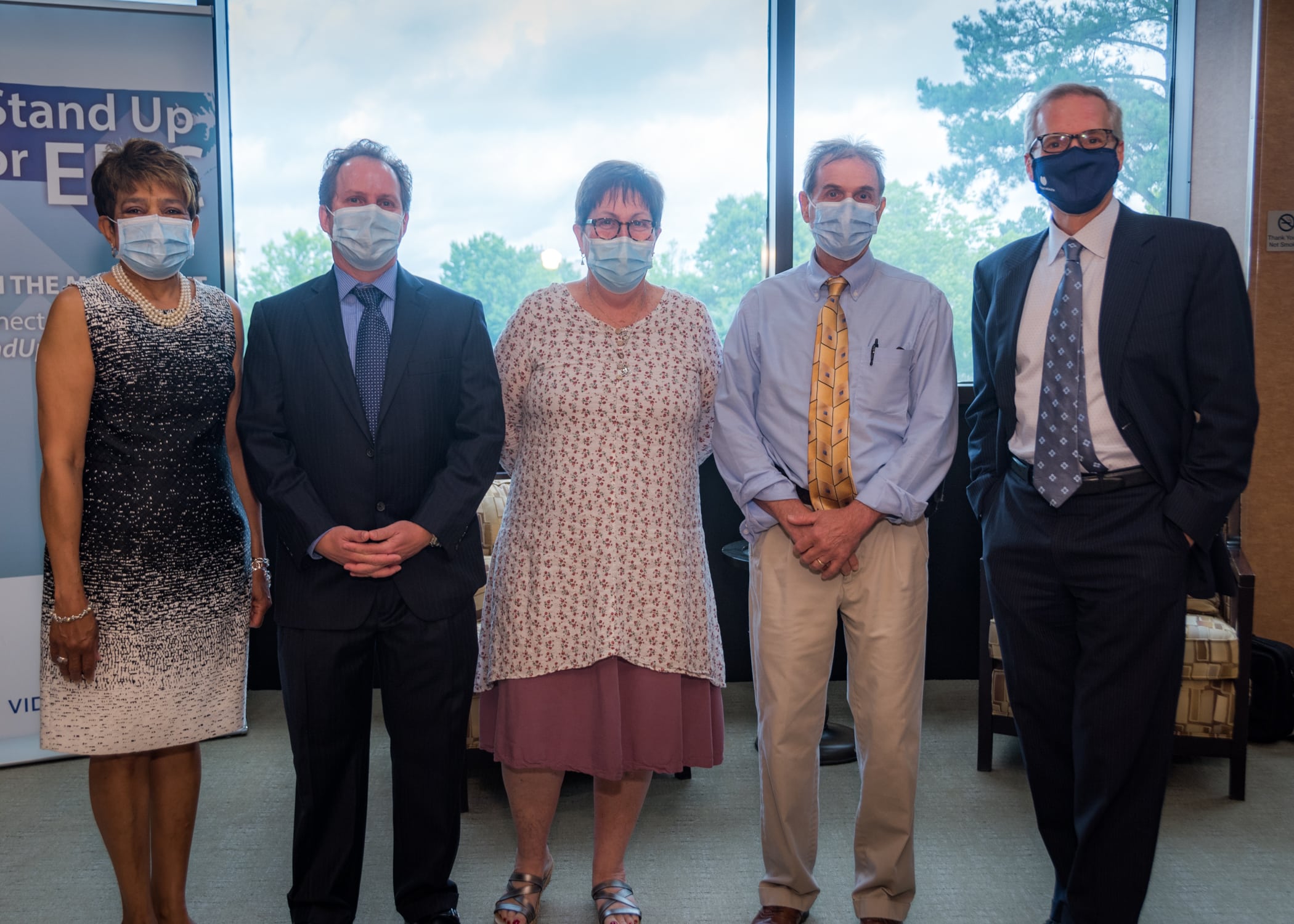 Vidant Family Medicine Edenton leaders pose for a photo with Dr. Michael Waldrum