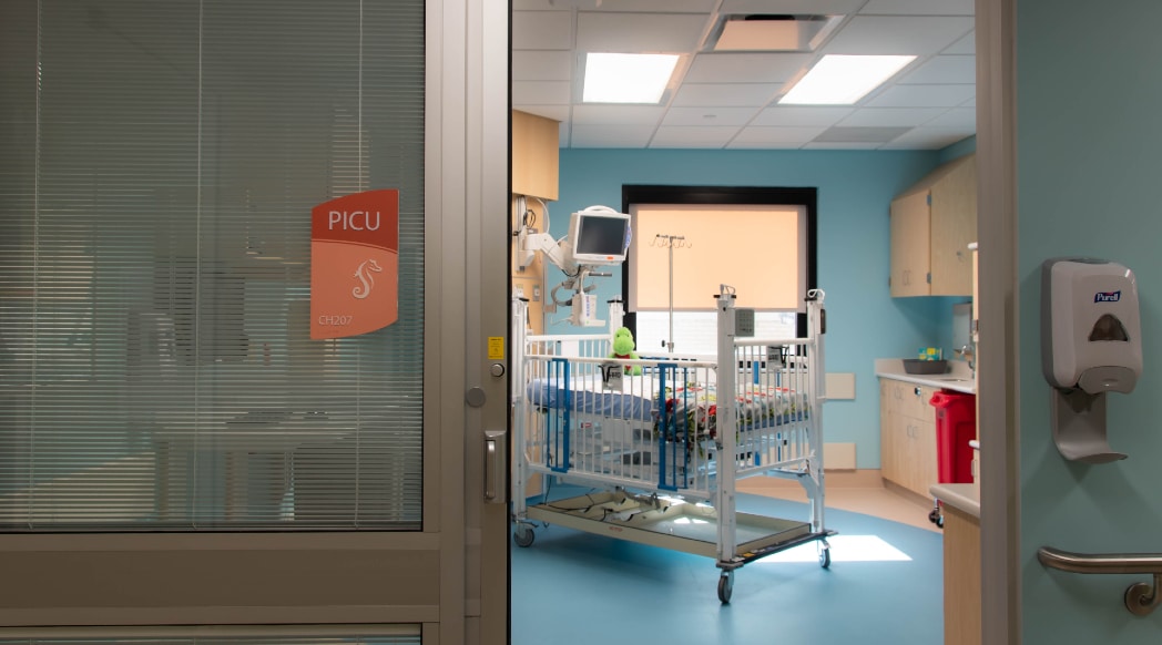 The renovated PICU at the Maynard Children's Hospital at ECU Health Medical Center.
