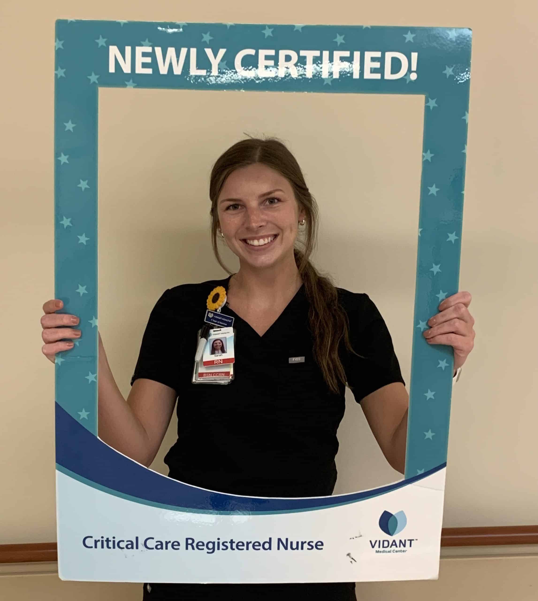 Sarah Williams receives nursing certification