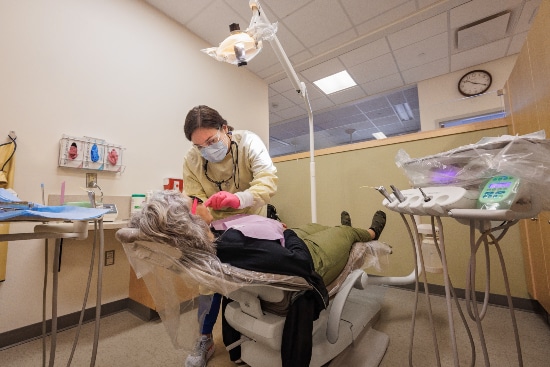 An eastern North Carolina dentist gives a patient a check up.