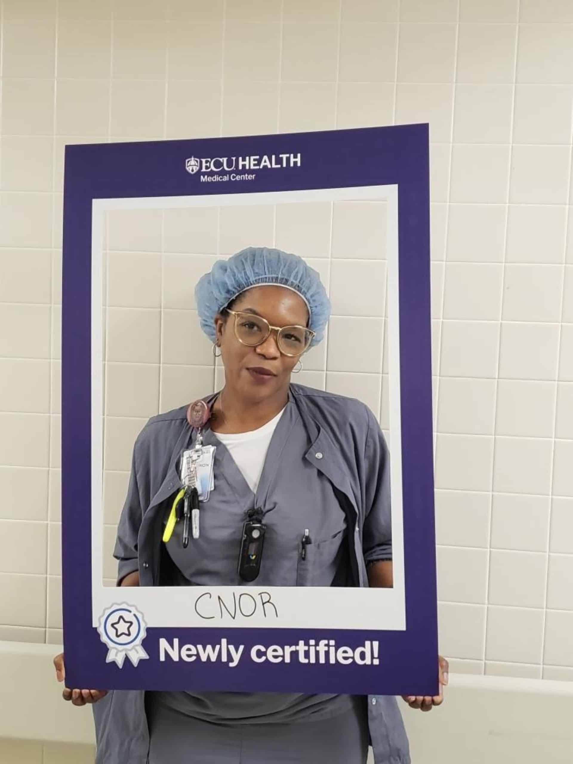Sharon McComb CNOR 1920x2560 Sharon McComb received her CNOR certification, Certified Nurse of OR