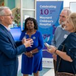 Childrens10thAnivDonorEvent-2023-6298 ECU Health CEO Dr. Michael Waldrum speaks with attendees at the 10th anniversary celebration for Maynard Children's Hospital at ECU Health Medical Center.