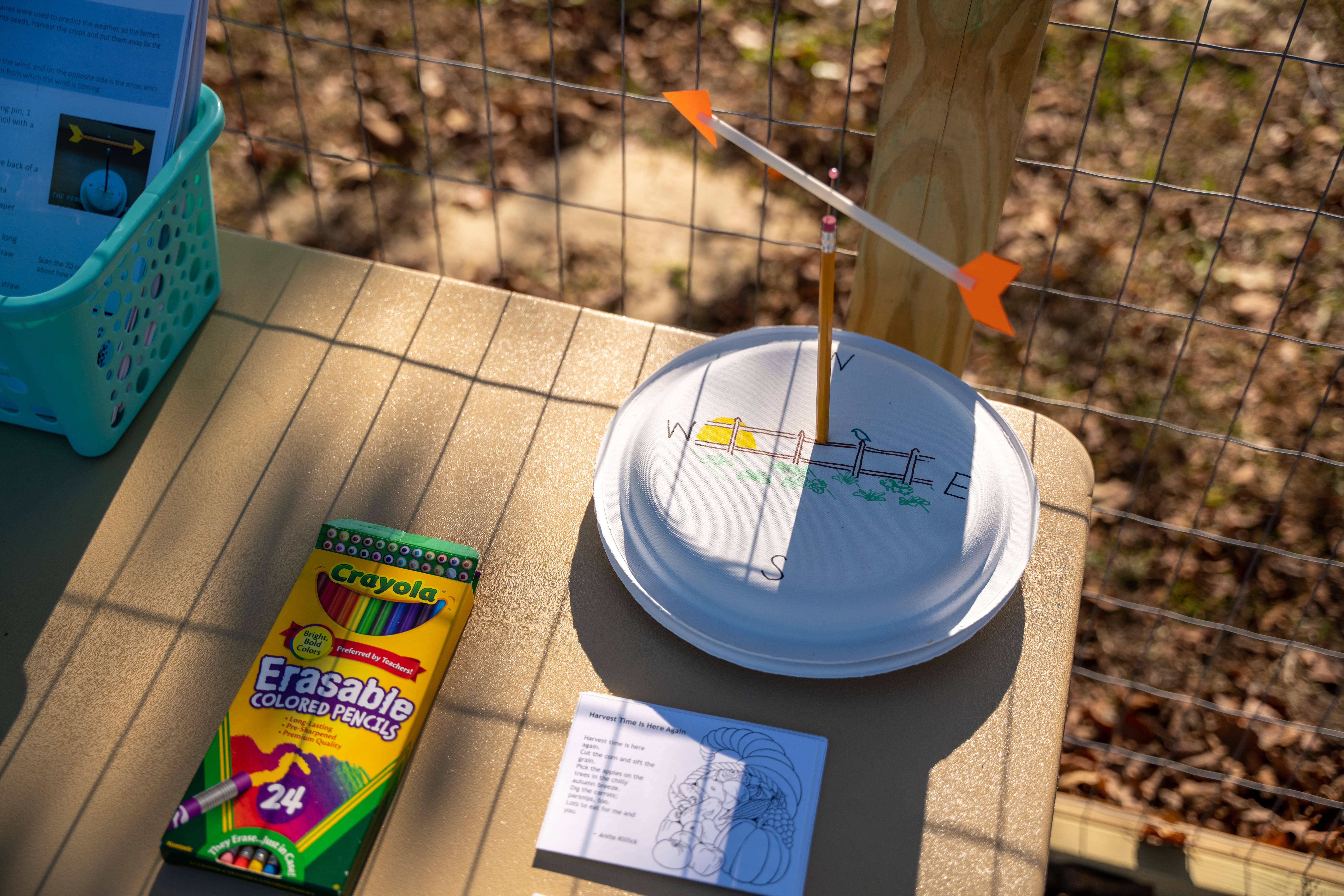 Children's activates are set up at a station at the Outdoor Classroom Garden at ECU Health Wellness Center - Washington.