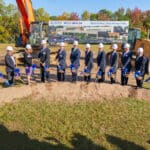 From left: Brennen Reynolds, Jeffrey Woods, Dr. Sy Saeed, Isa Diaz, Dr. Michael Genovese, Chris Hunter, Sec. Kody H. Kinsley, Dr. Michael Waldrum, Brian Floyd, Todd Hickey, Bob Greczyn, Dr. Michael Lang, Chancellor Philip Rogers, William Monk hold shovels during the groundbreaking for the upcoming behavioral health hospital in Greenville.