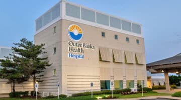 Exterior of Outer Banks Health Hospital in Nags Head.