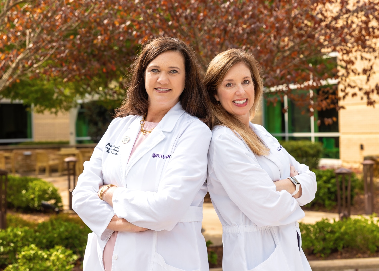 New District VI Representative-resized Dawn Tetterton and Laura Respess pose for a photo outside of ECU Health Medical Center.