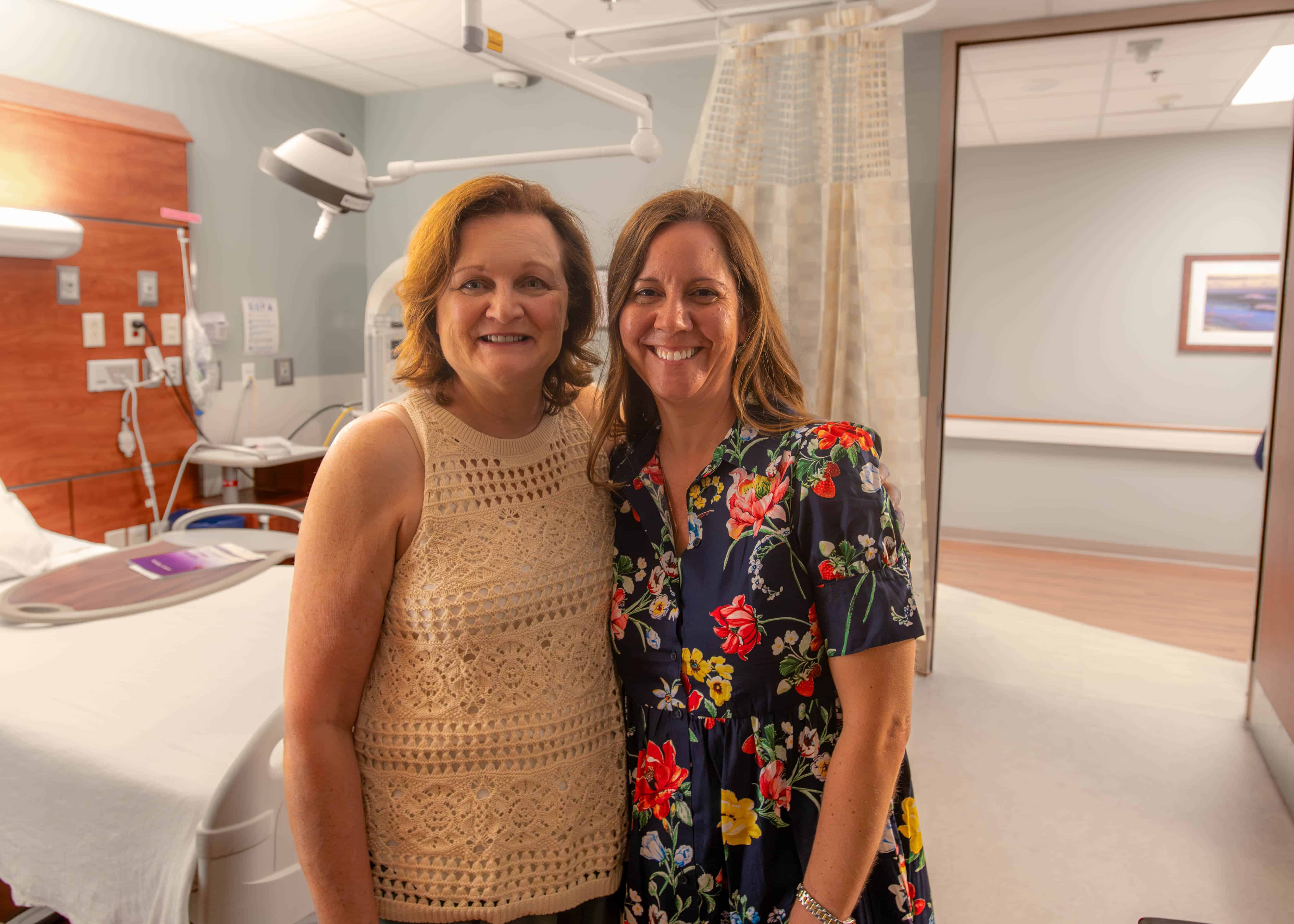 Sarah Sears and Margi Reither, certified nurse midwives at ECU Health, pose for a photo at ECU Health Medical Center.